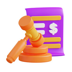 3d illustration of auction document