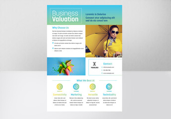 Business Flyer with Gradient Blue Color