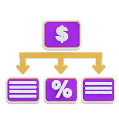 3d illustration of financial mechanism hierarchy