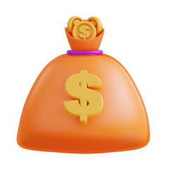 3d illustration of money bag