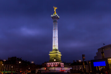 Place de la Bastille and the and Opera Bastille, Paris, France