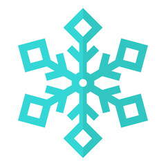 Snowflake icon winter blue and white snowflake