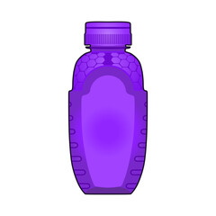 Realistic purple honey bottle vector illustration in trendy flat 3d design style. World famous honey product. Editable graphic resources for many purposes.