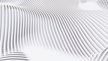 Abstract Curved Shapes. White Circular Background.