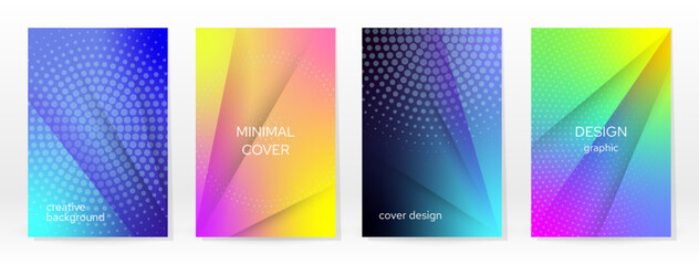 Minimal Poster. Pastel Soft. Rainbow Gradient Set.