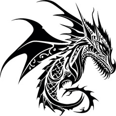 Dragon vector, isolated in white background, Celtic dragon, vector illustration.