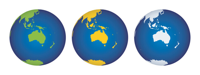3d World Globe Showing Australia