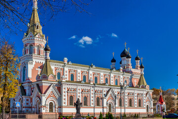 Fototapeta premium Belarus Travel Destinations. Holy Intercession Cathedral in Grodno in Belarus.