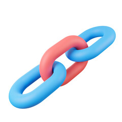 Chain with red link, Block chain, Crypto currency, 3D Rendering.