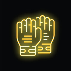 Obraz premium Biker gloves icon outline vector. Men clothes. Fashion leather neon color isolated on black