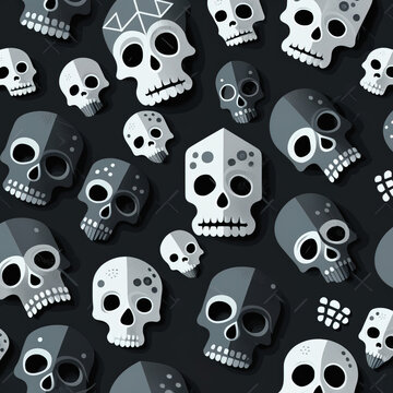Dia de los Muertors skull background, Generative AI