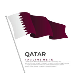 Template vector Qatar flag modern design