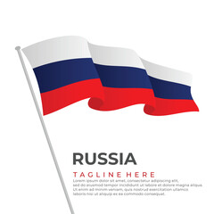 Template vector Russia flag modern design