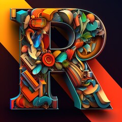 Logo of a letter in colorful, generative ai