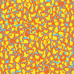 Abstract seamless pattern, Groovy Style 70s, vectors and illustrations with a 1970s style, retro 70's style, psychedelics, vintage Design with orange, yellow, and light blue.