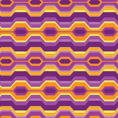 Seamless geometric pattern, Abstract seamless pattern, Groovy Style 70s, vectors and illustrations with a 1970s style, retro 70's style, psychedelics, vintage Design with orange, yellow, and purple
