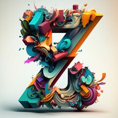 Obraz premium Logo of a letter in colorful, generative ai