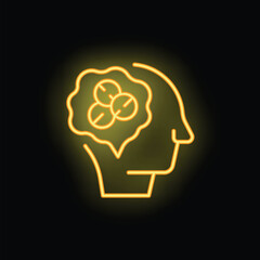 Mental stress icon outline vector. Burnout job. Sad work neon color isolated on black