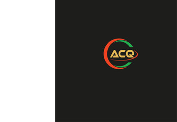 ACQ Letter nature logo design on black background. ACQ creative initials lettercircle logo concept . ACQ letter design.