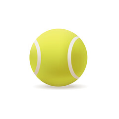 Ball for playing tennis 3D illustration. Cartoon drawing of sports object or equipment for players in 3D style on white background. Sports, healthy lifestyle, recreation concept