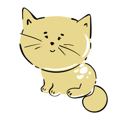 Draw vector illustration character collection cute cat. Doodle cartoon style.