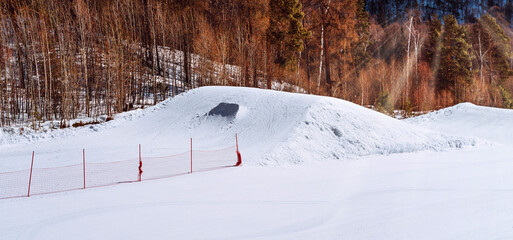 Ski jump. Winter sports concept. High quality photo