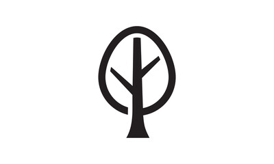 egg tree linear logo. abstract geometric vector icon design.