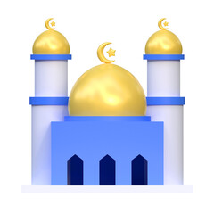 mosque icon ramadan 3d illustration