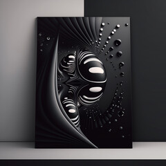 futuristic black mock up frame , close up, generative ai
