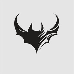 black bat logo silhouette isolated on white. Bat Cartoon Simple vector icon illustration. bat bird design element.