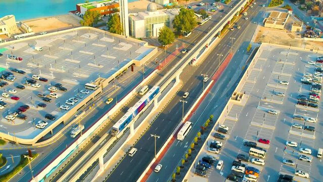 The Dubai Expo 2020 Metro Train Ariel View - Dubai Ariel View