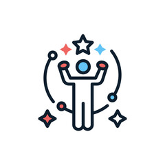 Confidence icon in vector. illustration