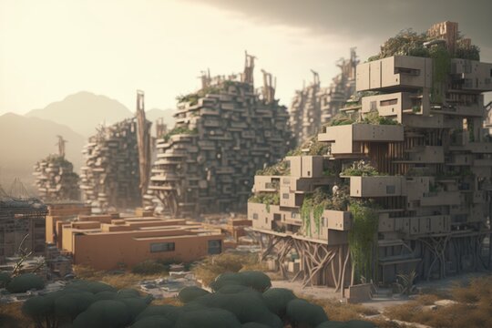 Generative AI of a fantasy city in the middle of the desert