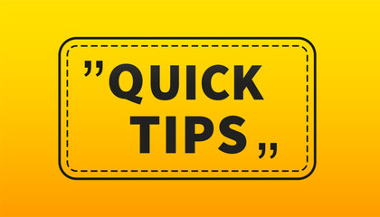 Quote banner with text. Quick tips, Question mark about a special offer. Symbol of interesting facts. Template text quotes. Creative design of quotes. Quick tips the label design. Vector illustration