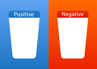 Positive and negative comparison. List of pros and cons. Positive and negative result. Vector illustration