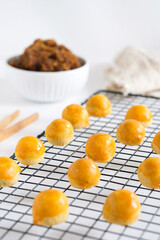 nastar cookies, pineapple tarts or nanas tart filled with pineapple jam, commonly found when hari raya or Eid Al fitr , chinese new year