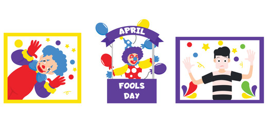 Flat Bundle April Fools Design Illustration