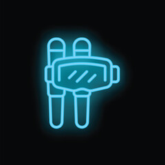Ski equipment icon outline vector. Shop goods. Online seller neon color isolated on black