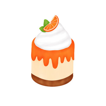 Watercolor Orange Cake