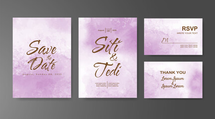 Wedding invitation with abstract watercolor background