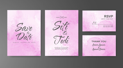 Wedding invitation with abstract watercolor background