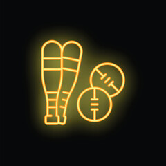 Baseball bat icon outline vector. Shop store. Interior fitness neon color isolated on black