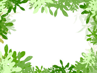 green leaves frame border  flower pattern