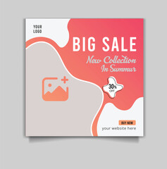 Fashion sale social media post template vector design,banner blog promotion. fully editable Instagram and facebook square post frame puzzle organic sale poster. fresh yellow element shape