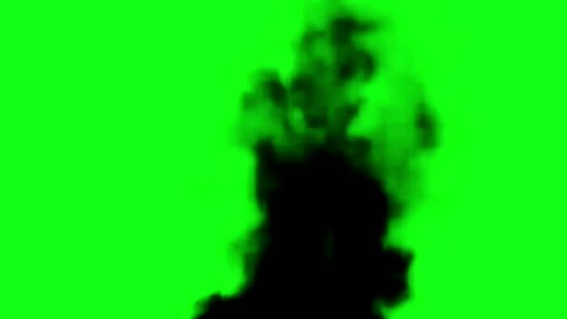 footage of cartoon smoke blowing, with green screen.