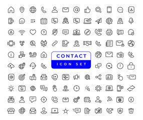 Fototapeta na wymiar Contact & communication Iconset, outline icon for contact, chat and communication. most useful iconset.