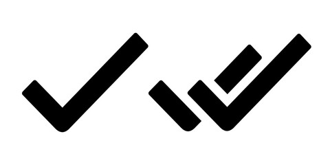 Check mark icons, right button, black illustration 