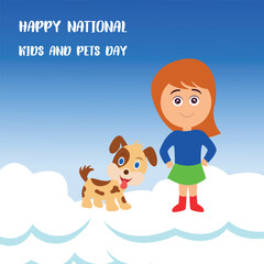 Obraz na płótnie Canvas National Kids and Pets Day. Design suitable for greeting card poster and banner