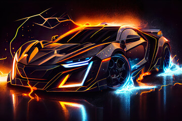 concept of a futuristic abstract design sports car