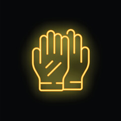 Surgery gloves icon outline vector. Surgeon heart. Cardio patient neon color isolated on black